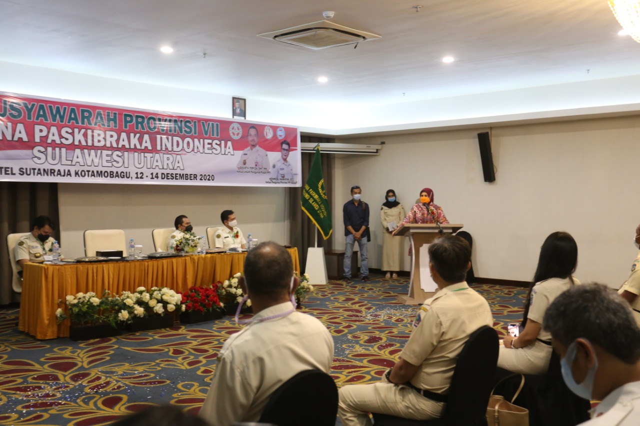 Sambutan Wali Kota Kotamobagu sekaligus membuka acara Musprov ke VII Purna Paskibraka Indonesia Sulut