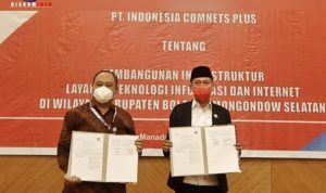 Bupati Bolsel Teken MoU Bersama PT. Indonesia Comnets Plus
