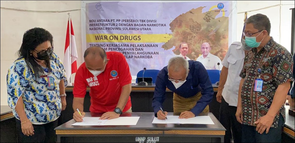 PT PP (Persero) teken Mou Bersama BNNP Sulut terkait Program Pencegahan Narkoba