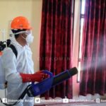 Bupati Bolsel Turun Langsung Lakukan Penyemprotan Disinfektan