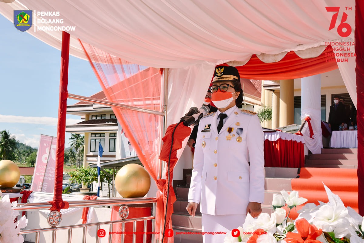 Berlangsung khidmat, Pemkab Bolmong Sukses Laksanakan Peringatan HUT RI ke-76
