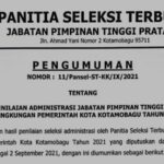 Pansel Umumkan Hasil Penilaian Administrasi JPT Pratama Kotamobagu 2021, Ini Nama-namanya