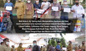 Bantu Petani dan IKM di Kotamobagu, Wali Kota Serahkan Bantuan Mesin