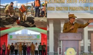 Bupati dan Wabup, Hadiri Peletakan Batu Pertama Pembangunan Kantor Pengadilan Agama Bolsel.