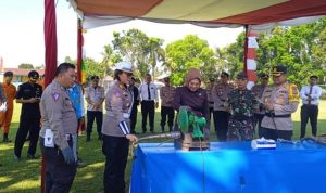 Tatong Saksikan Langsung Pemusnahan Knalpot Racing oleh Polres Kotamobagu
