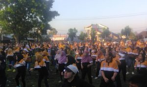 Panji Merdeka Putra Senam Sehat Bersama Ribuan Warga Kotamobagu Selatan
