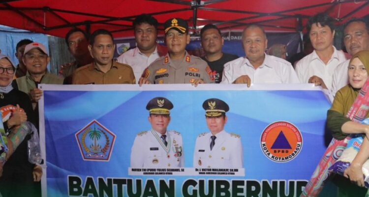 Ketua Gerindra Kotamobagu Dampingi Wali Kota Salurkan Bantuan Gubernur Sulut.