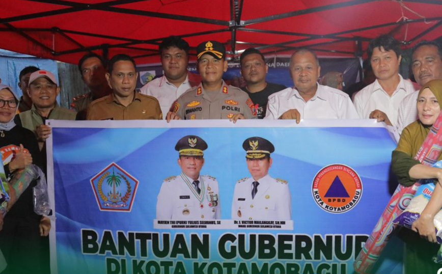Ketua Gerindra Kotamobagu Dampingi Wali Kota Salurkan Bantuan Gubernur Sulut.